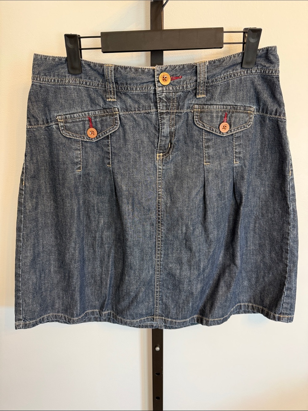 G.H. Bass & Co. Dark Blue Denim A-Line Mini Skirt Size 6